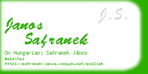 janos safranek business card