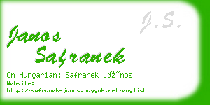 janos safranek business card